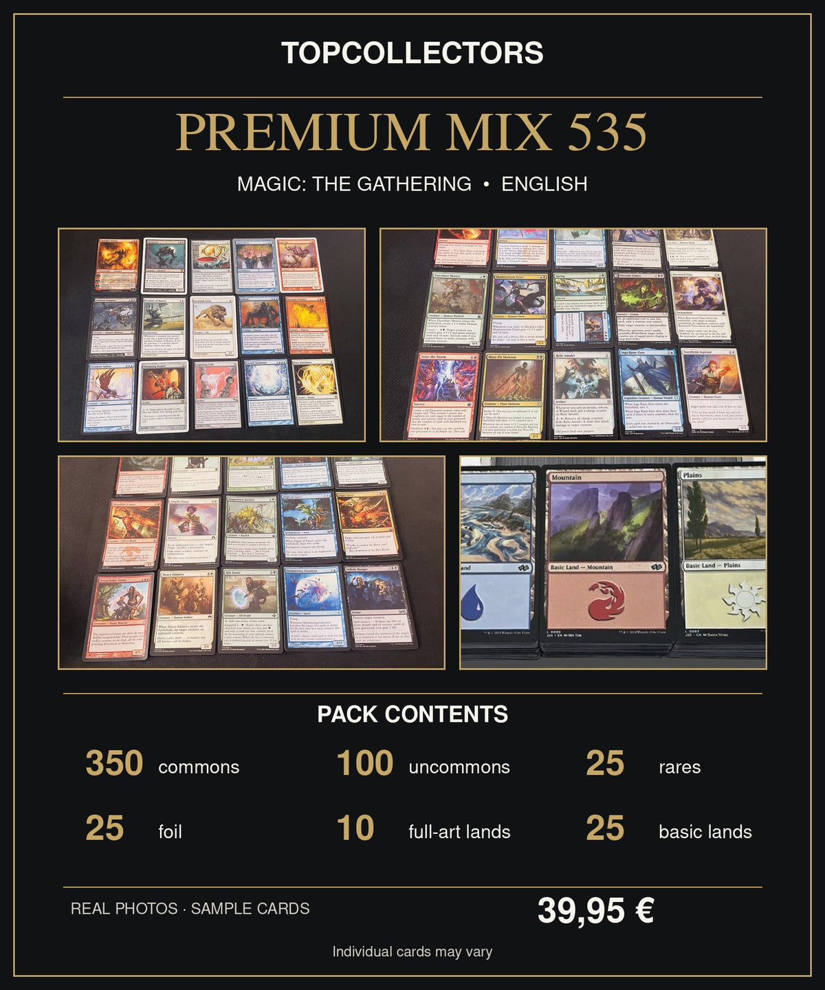 Premium Mix 535 English; layout with real inventory photos