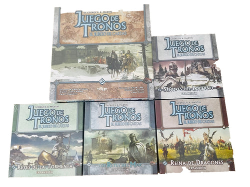 Vista del lote completo de Juego de Tronos LCG · fondo blanco