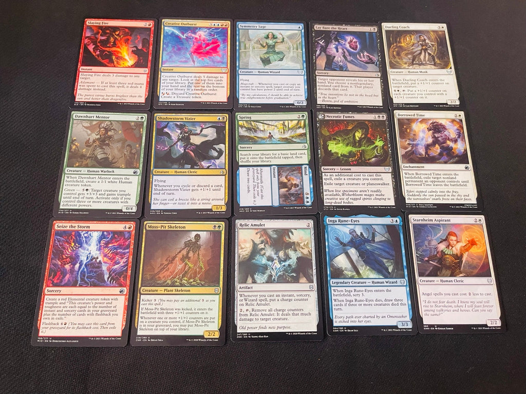 Real examples of English uncommon cards