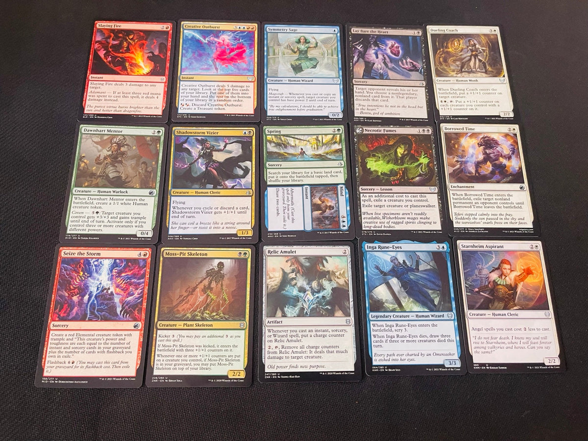 Real examples of English uncommon cards