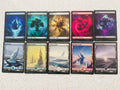 Diez tierras Magic: cinco full art en inglés y cinco nevadas en español